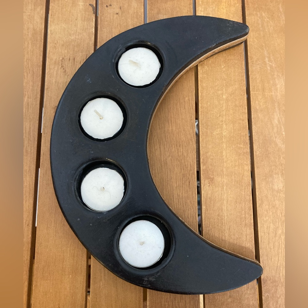 🦋2 For $50🦋Black Crescent Moon Candle Holder